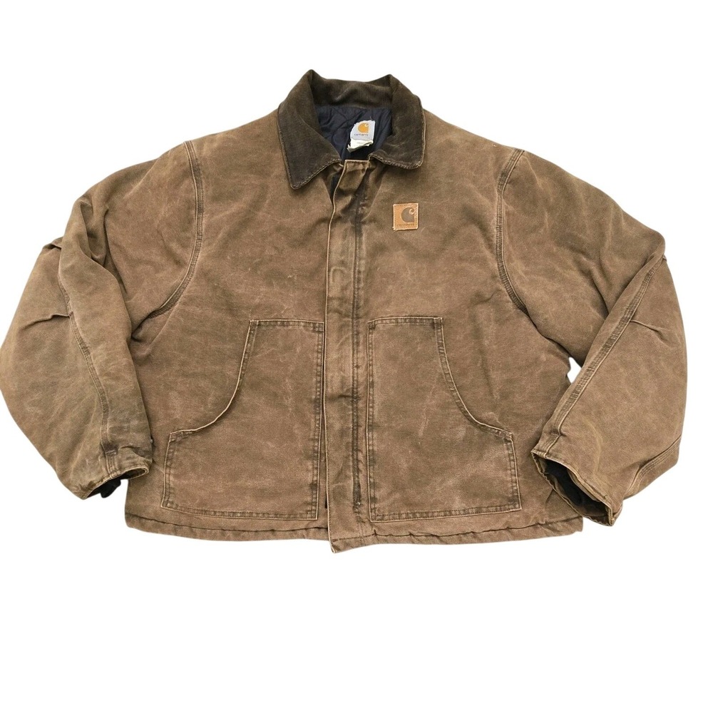 Vintage Carhartt Detroit J22CHT Chesnut MADE IN USA Men's Size 2XL Quilted Lined